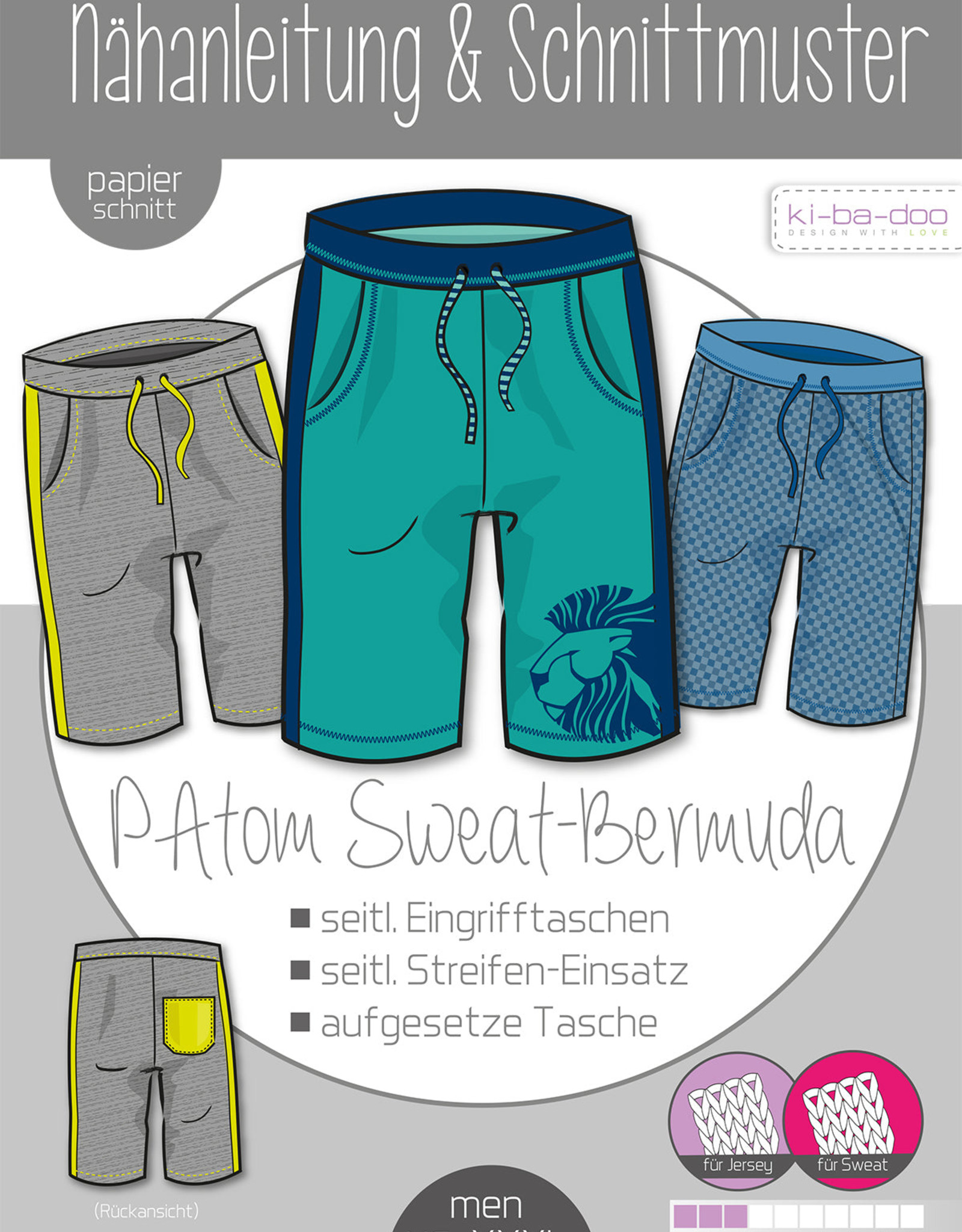 Patroon bermuda jogging short PAtom voor heren