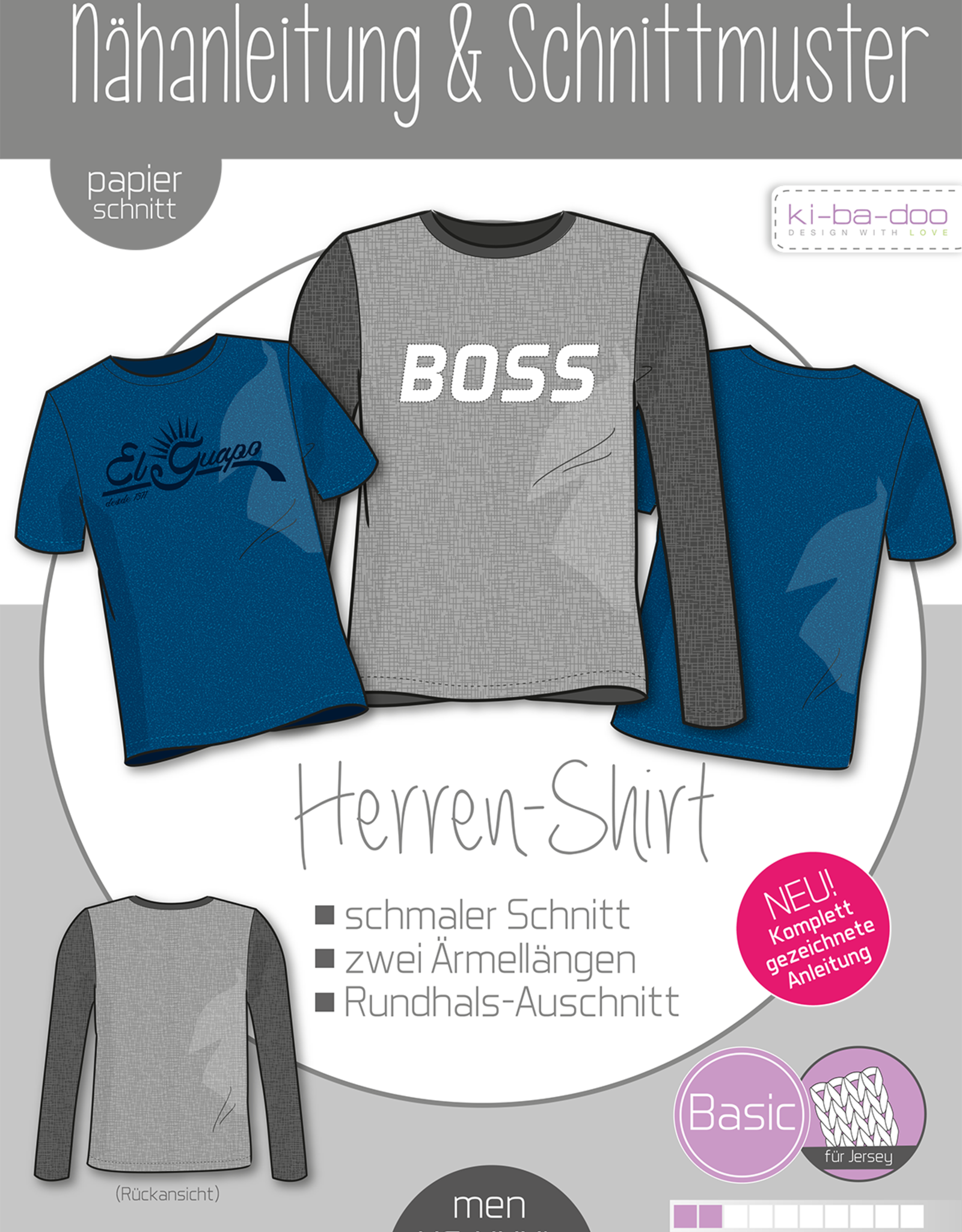 Patroon basic T-shirt heren