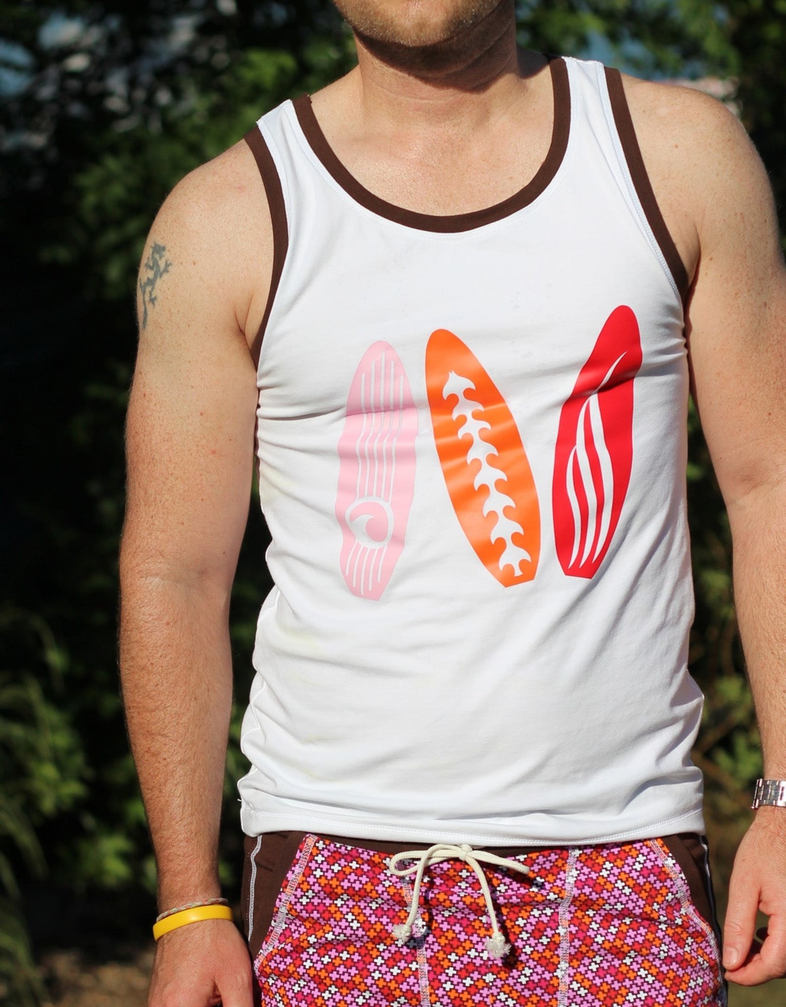 Ki-ba-doo Patroon tank-top voor heren