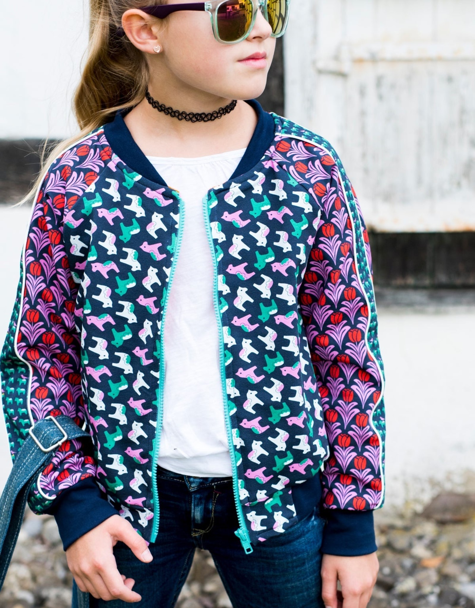 Patroon bomber vest Neela voor kinderen