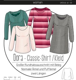 Patroon Dora klassiek t-shirt en kleed dames