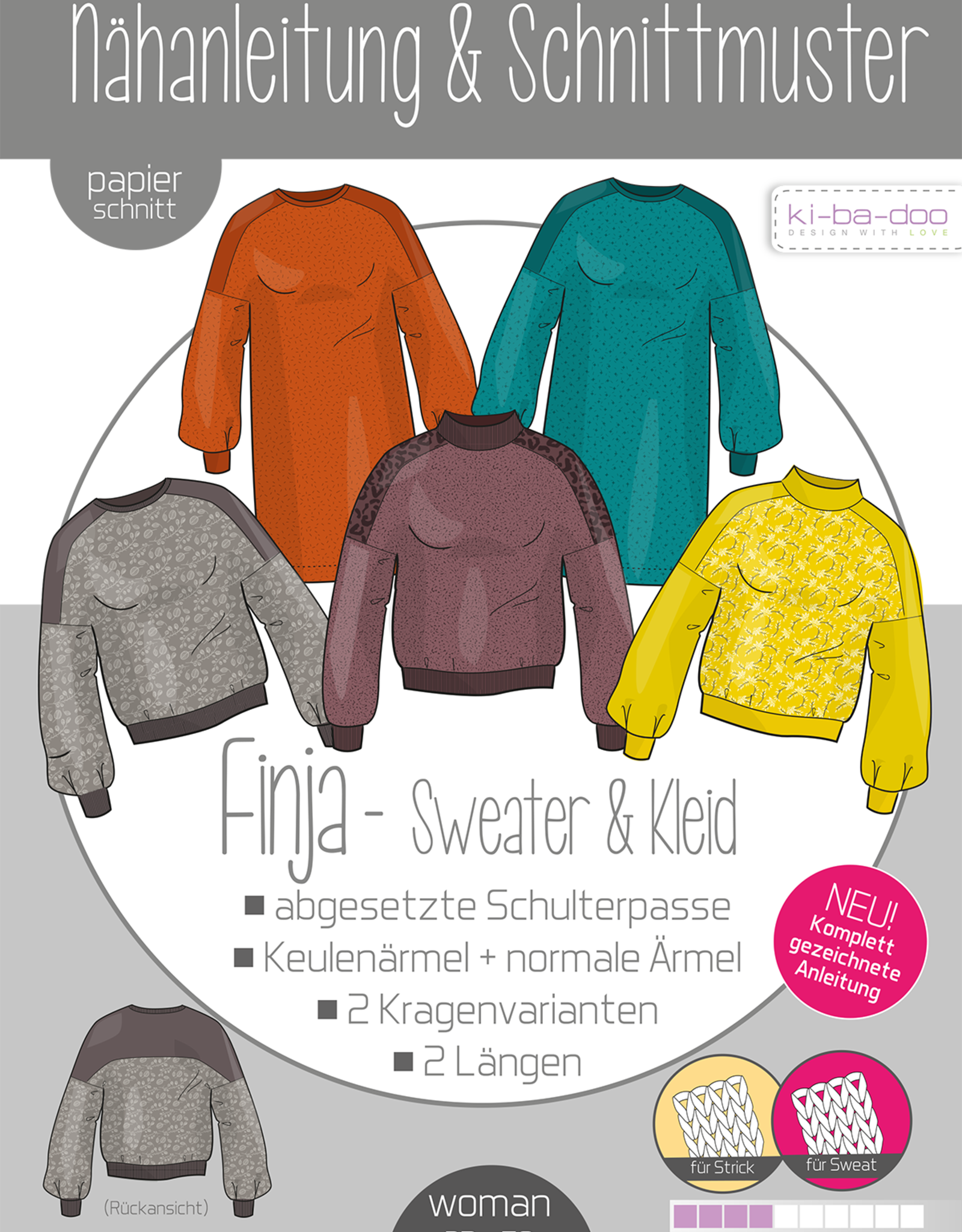 Patroon Finja Sweater en jurk dames