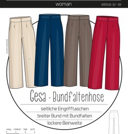 Patroon Gesa hoge taille broek Dames