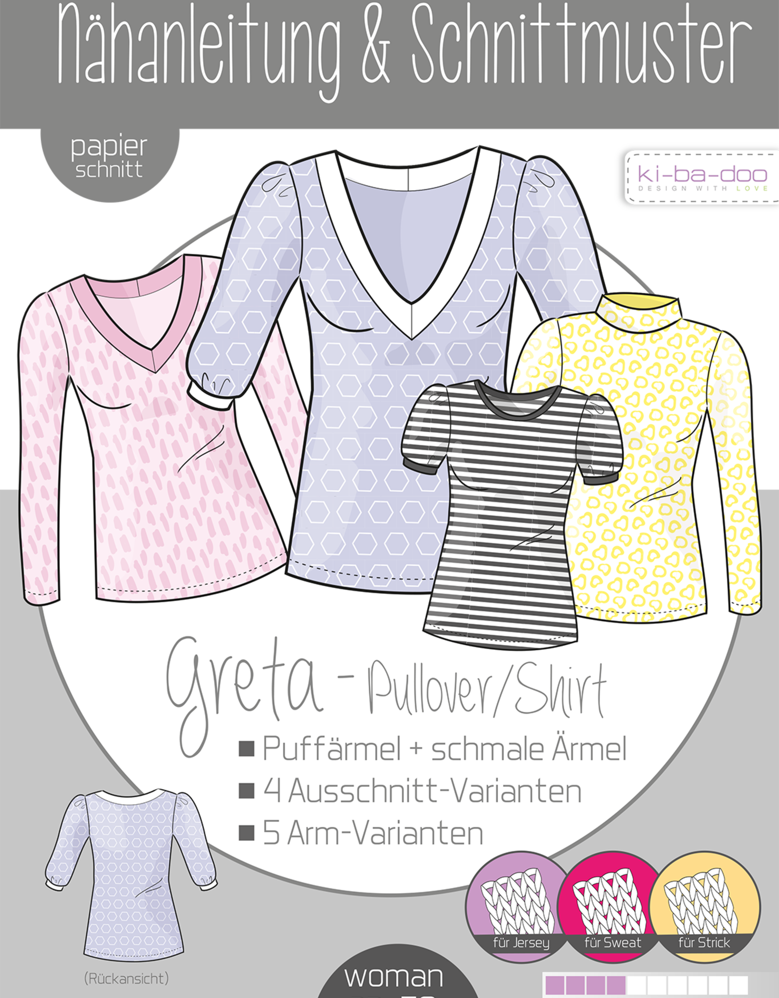 Ki-ba-doo Patroon Greta pullover/shirt dames