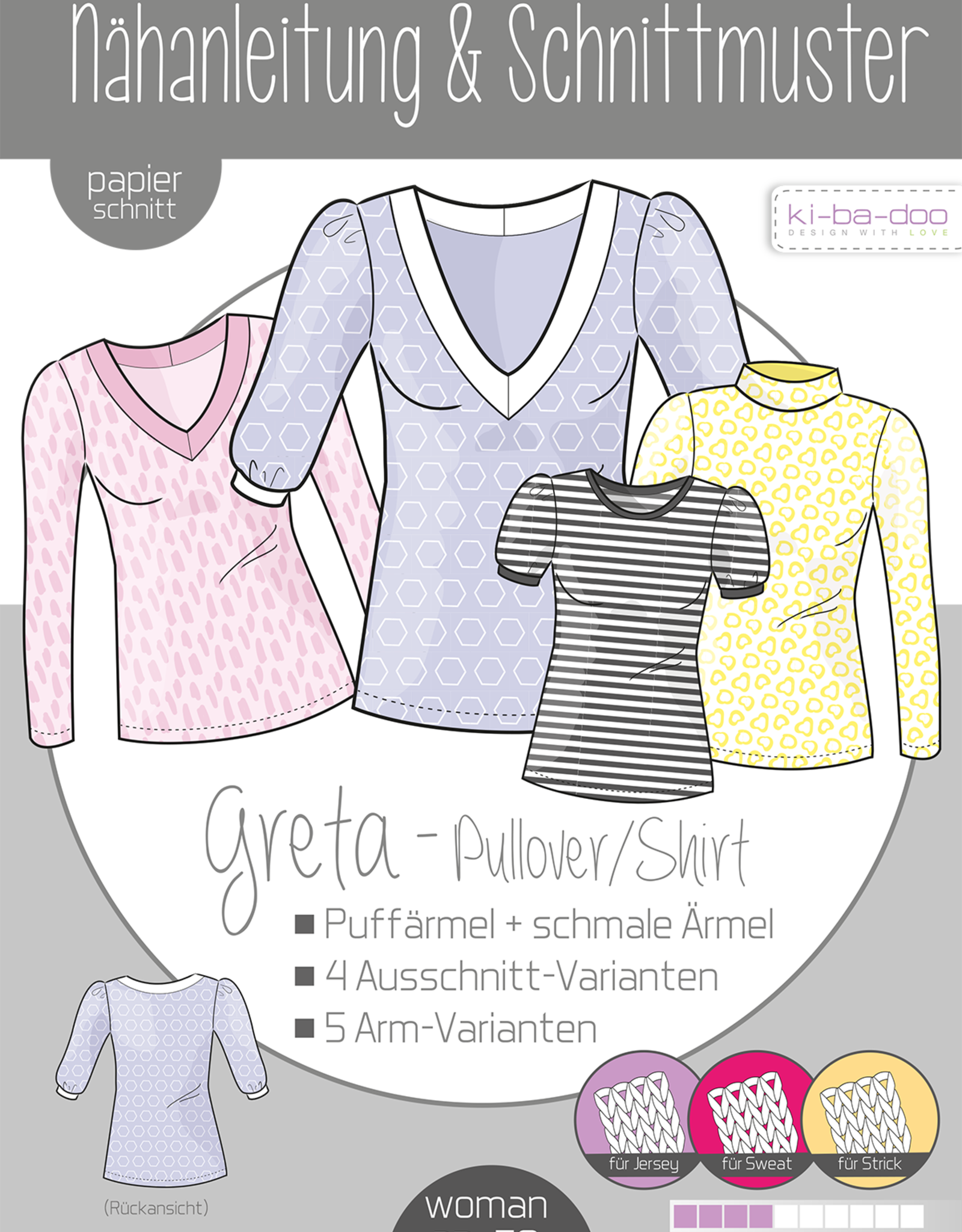 Patroon Greta pullover/shirt dames