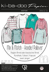 Patroon mIx en match Hoodie Dames Patroon mIx en match Hoodie Dames