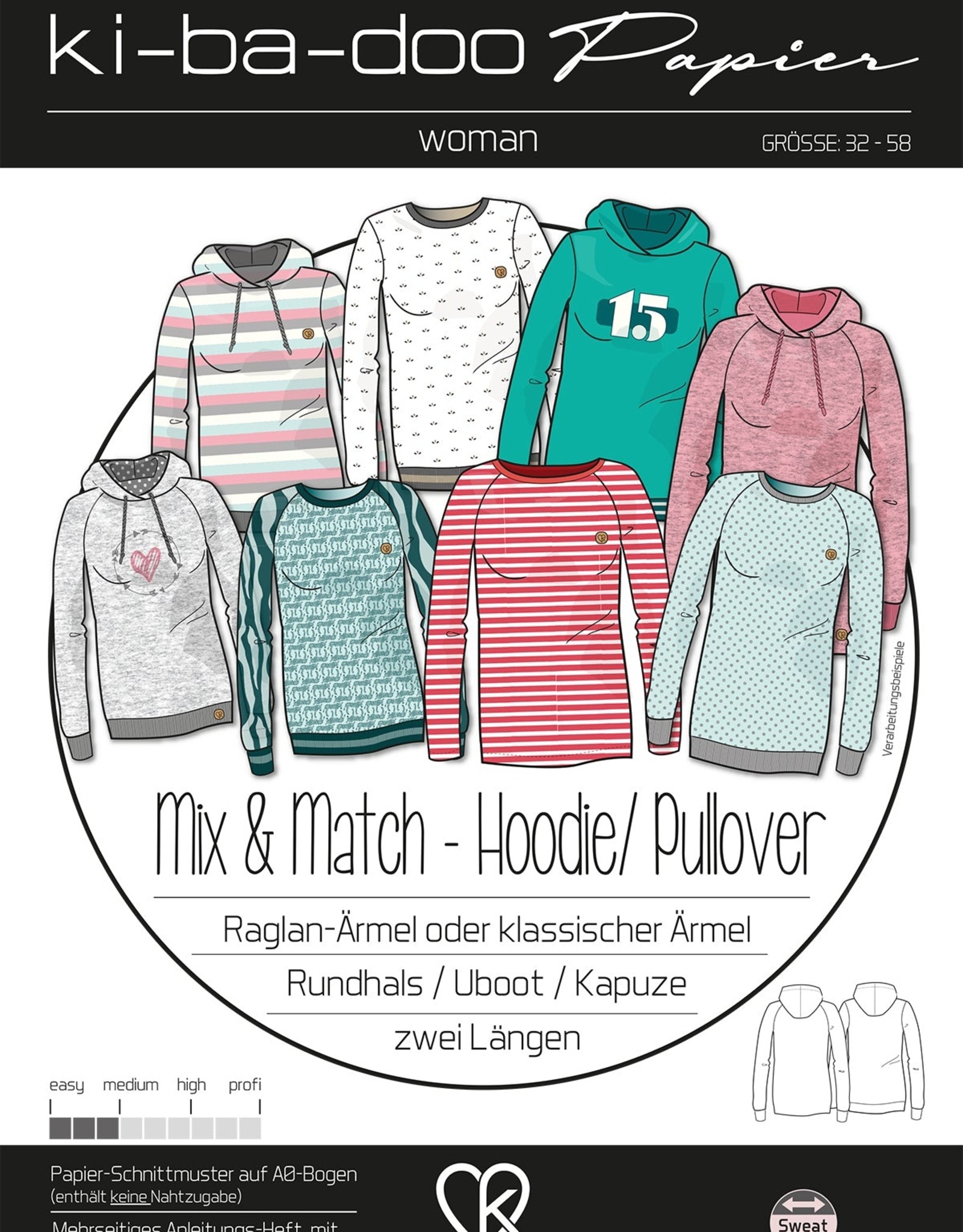 Patroon mIx en match Hoodie Dames