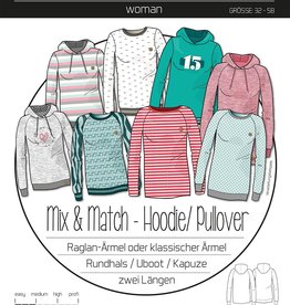 Patroon mIx en match Hoodie Dames
