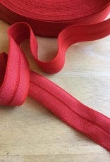 Elastisch biais - lint met vouwlijn glanzend rood Elastisch biais - lint met vouwlijn glanzend rood