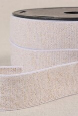 Glitterelastiek wit met goud lurex 32mm