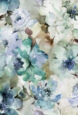 Poppy designed for you Canvas digitaal bedrukt blue flowers