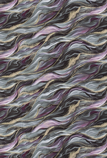 Softshell marmerlook groen/paars met goudlook