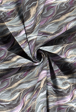 Softshell marmerlook groen/paars met goudlook