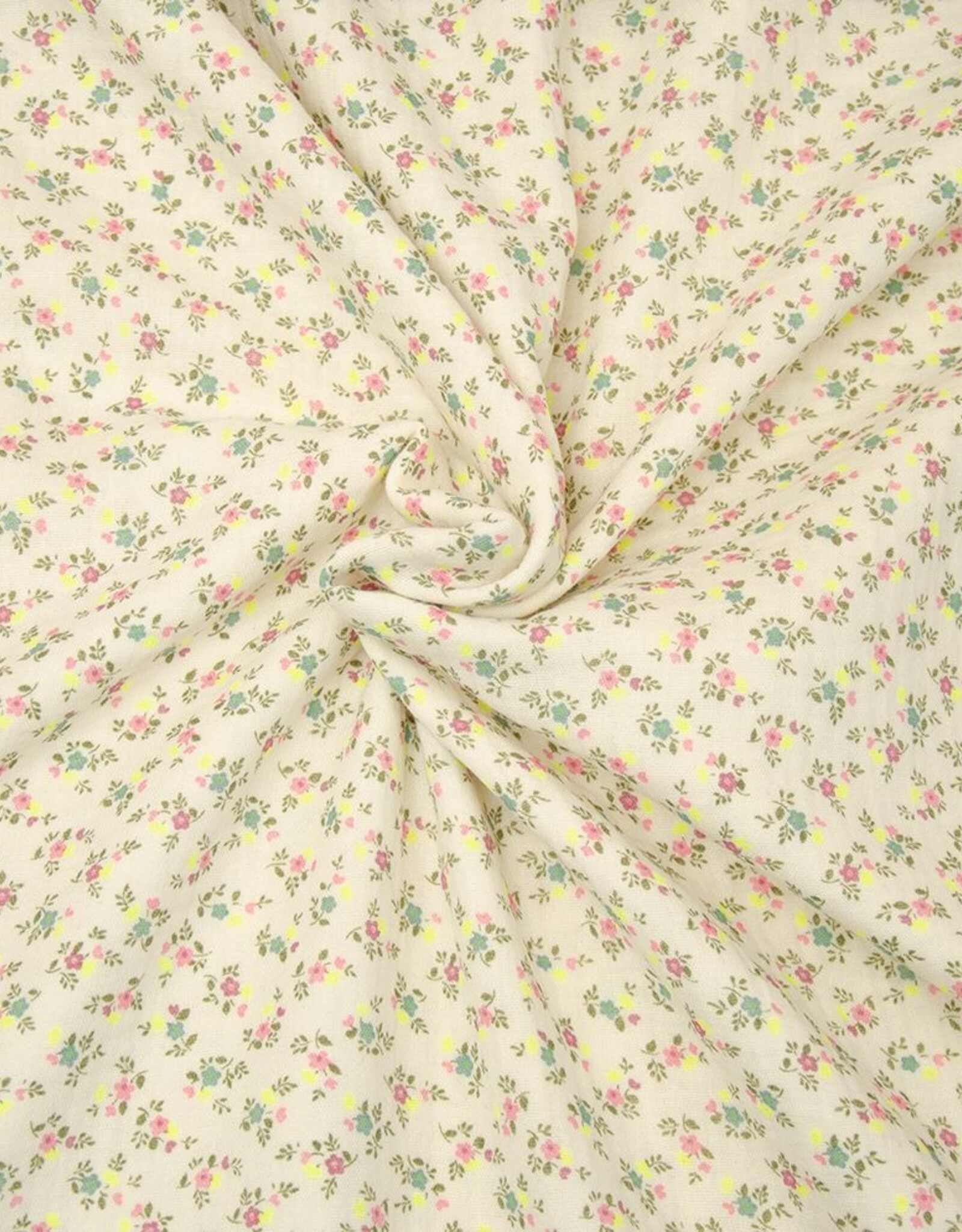 Double gauze Sandy 2 Bloemetjes ecru