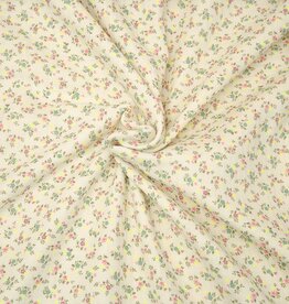 Double gauze Sandy 2 Bloemetjes ecru