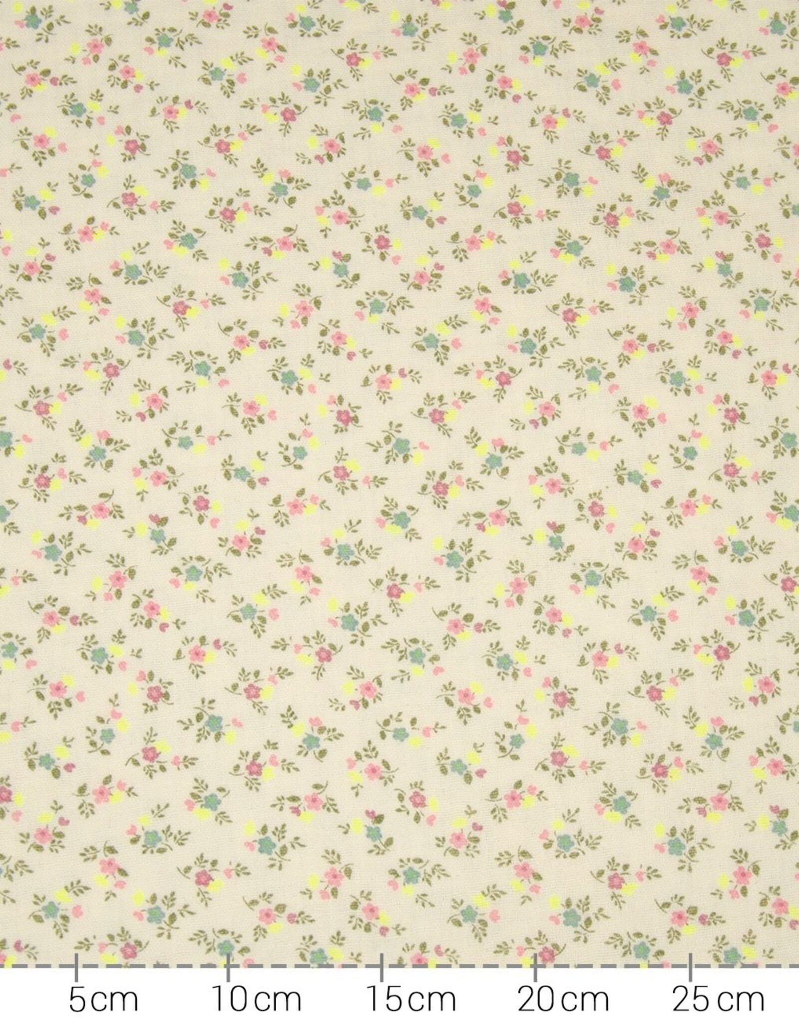 Double gauze Sandy 2 Bloemetjes ecru