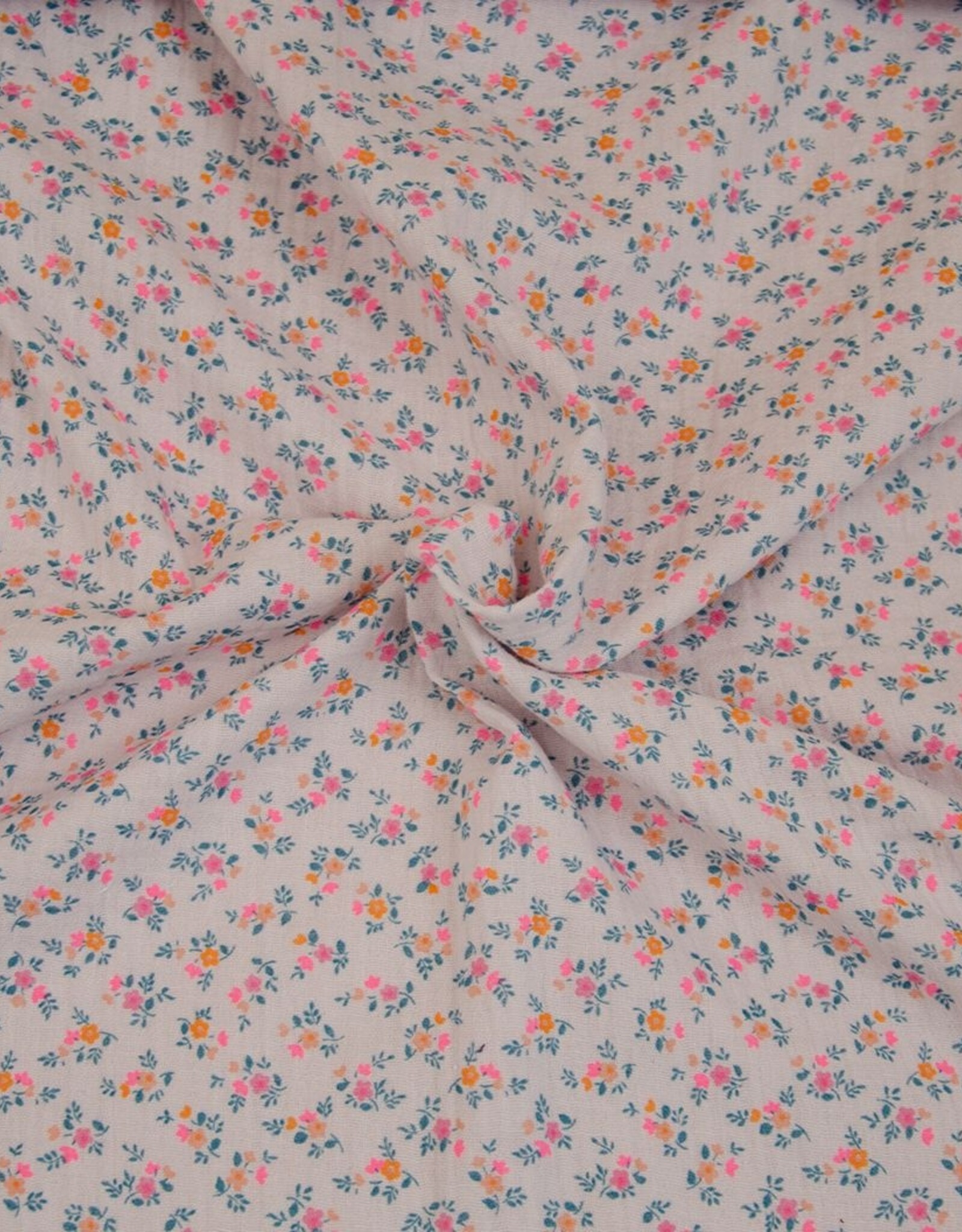 Double gauze Sandy 50 Bloemetjes zacht roze