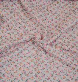 Double gauze Sandy 50 Bloemetjes zacht roze