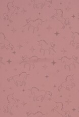 Softshell met reflecterende print eenhoorns rose Softshell met reflecterende print eenhoorns rose