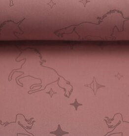 Softshell met reflecterende print eenhoorns rose