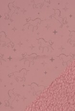 Softshell met reflecterende print eenhoorns rose Softshell met reflecterende print eenhoorns rose