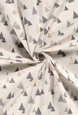 Katoen Popline kerstboom in marmer offwhite Katoen Popline kerstboom in marmer offwhite