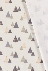 Katoen Popline kerstboom in marmer offwhite Katoen Popline kerstboom in marmer offwhite