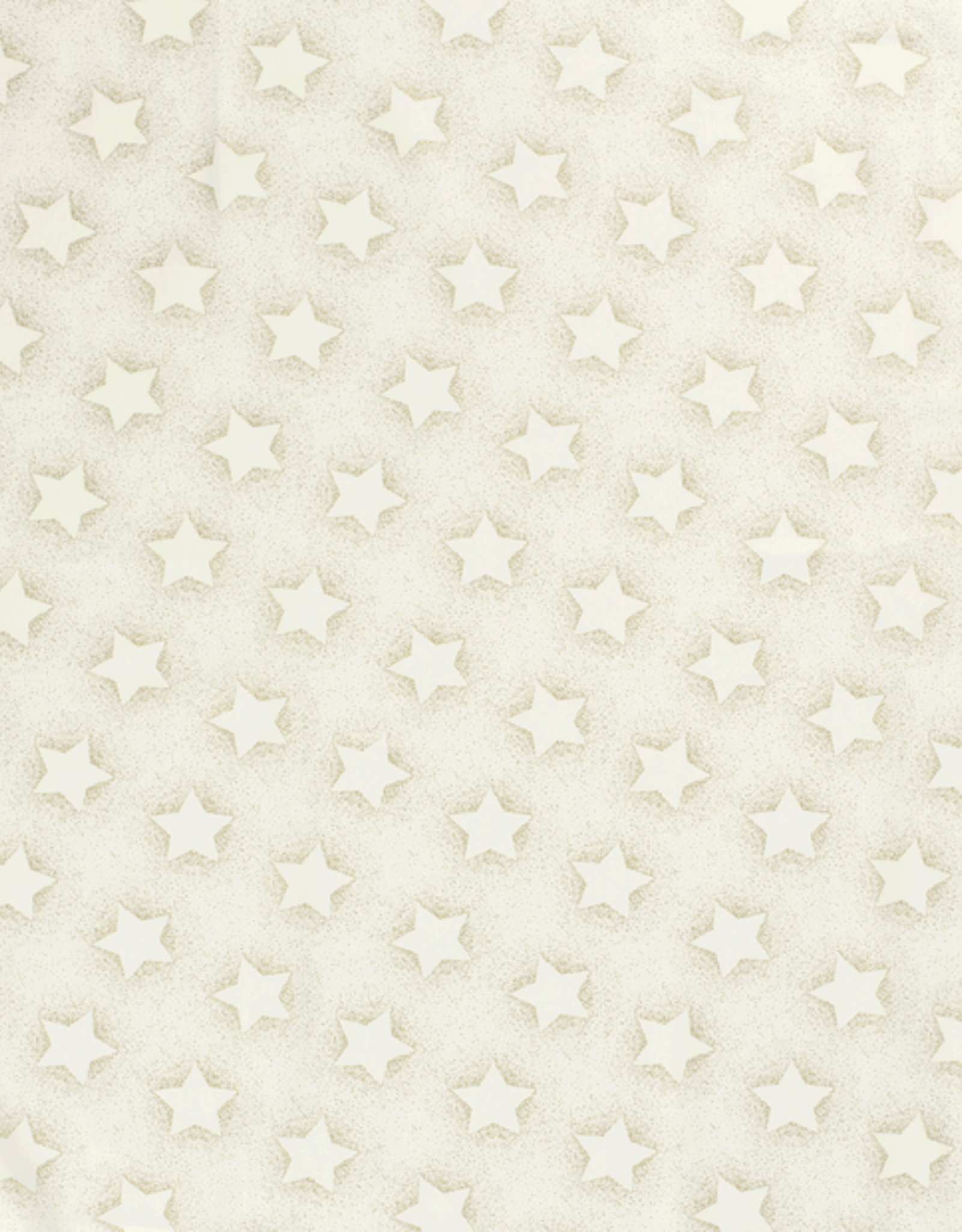 Katoen Popline Foil  gouden ster offwhite