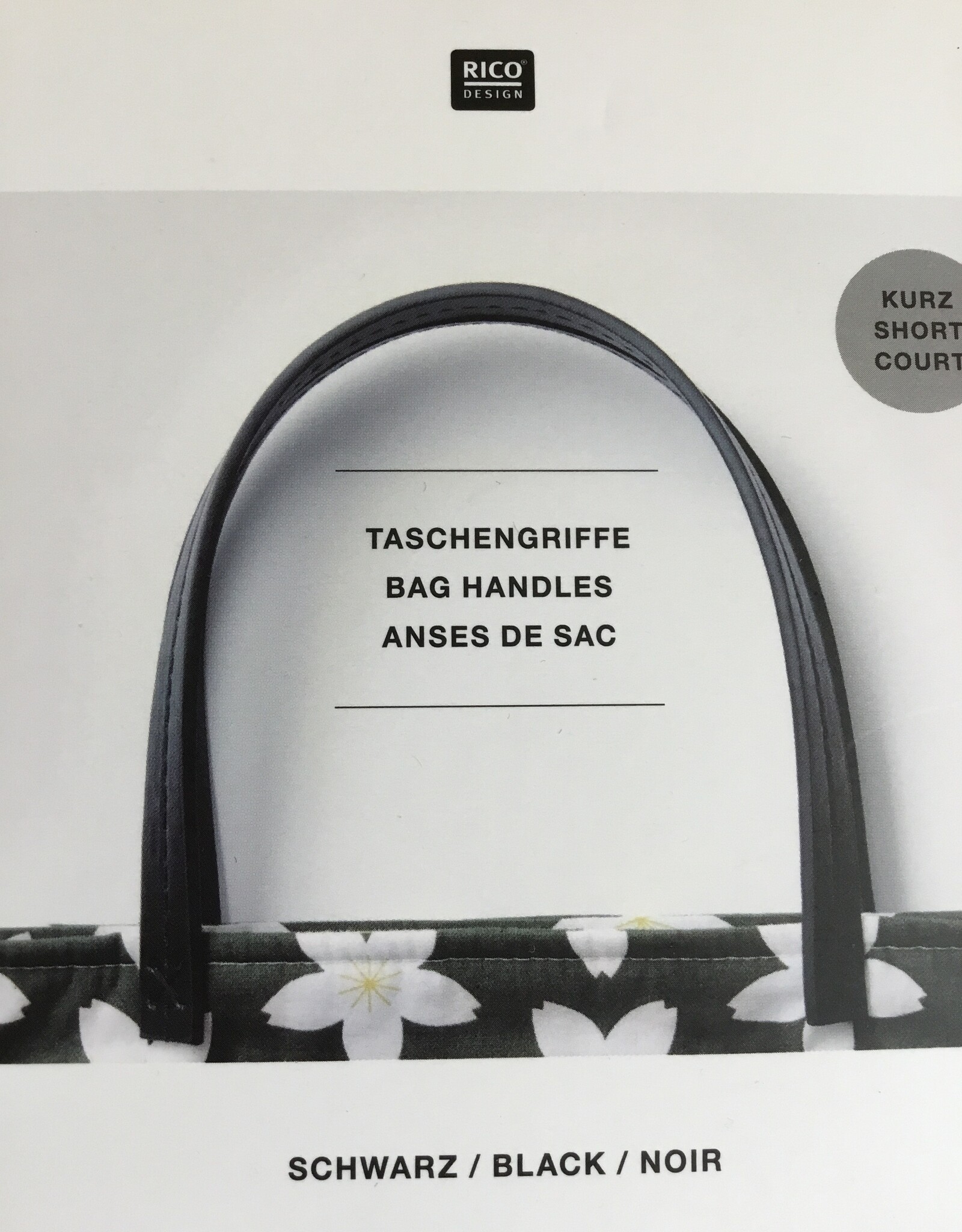 Tassengreep kunstleder zwart 32.5cm kort