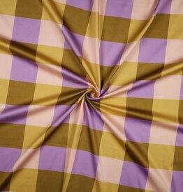 Satijn Katoen Large Gingham olijf