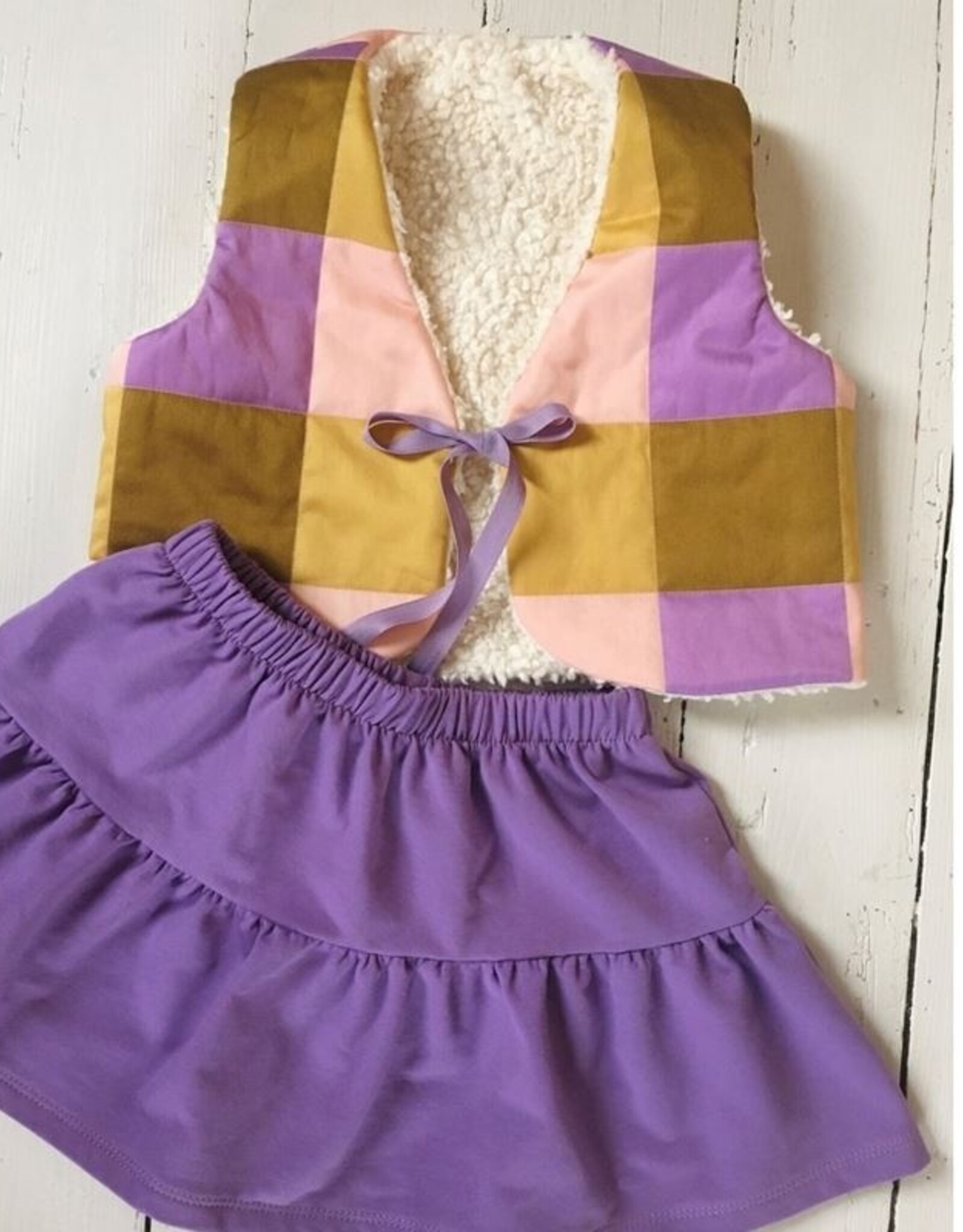 Satijn Katoen Large Gingham olijf