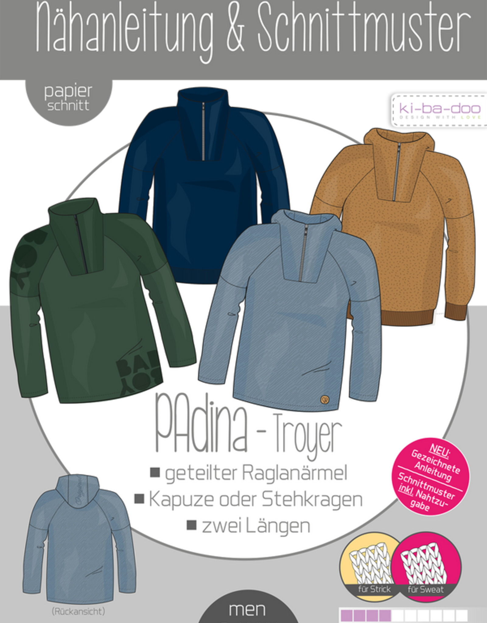 Patroon Padina trui met rits mannen