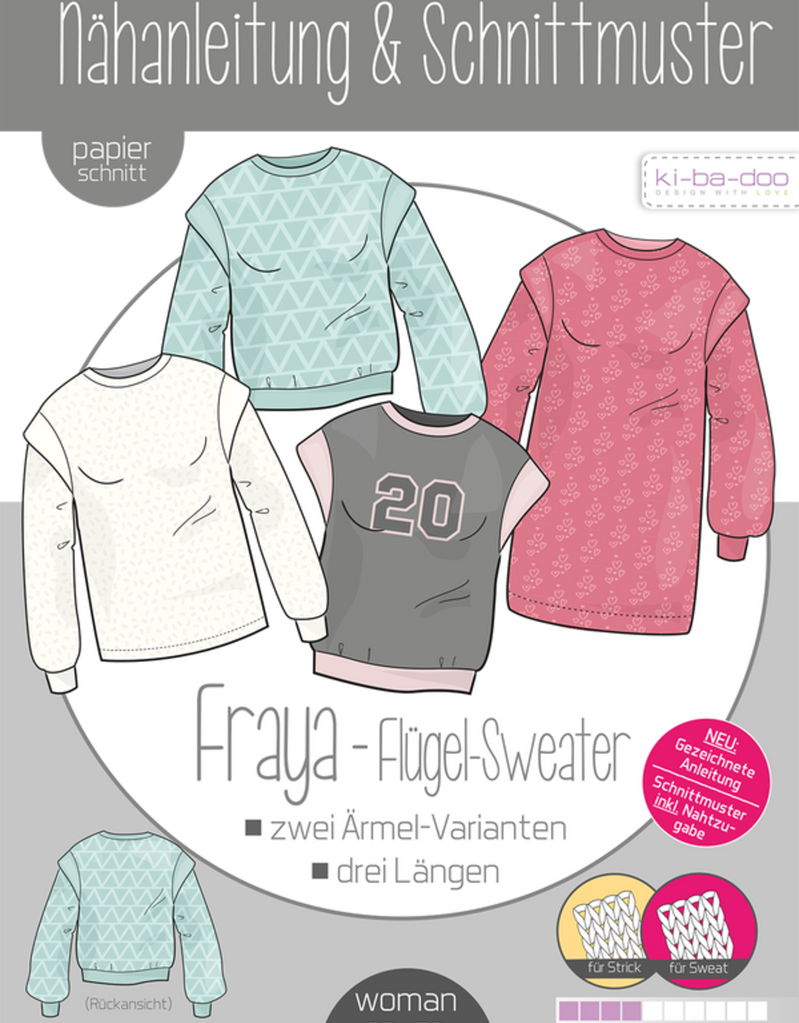 Patroon Fraya vleugel sweater vrouwen