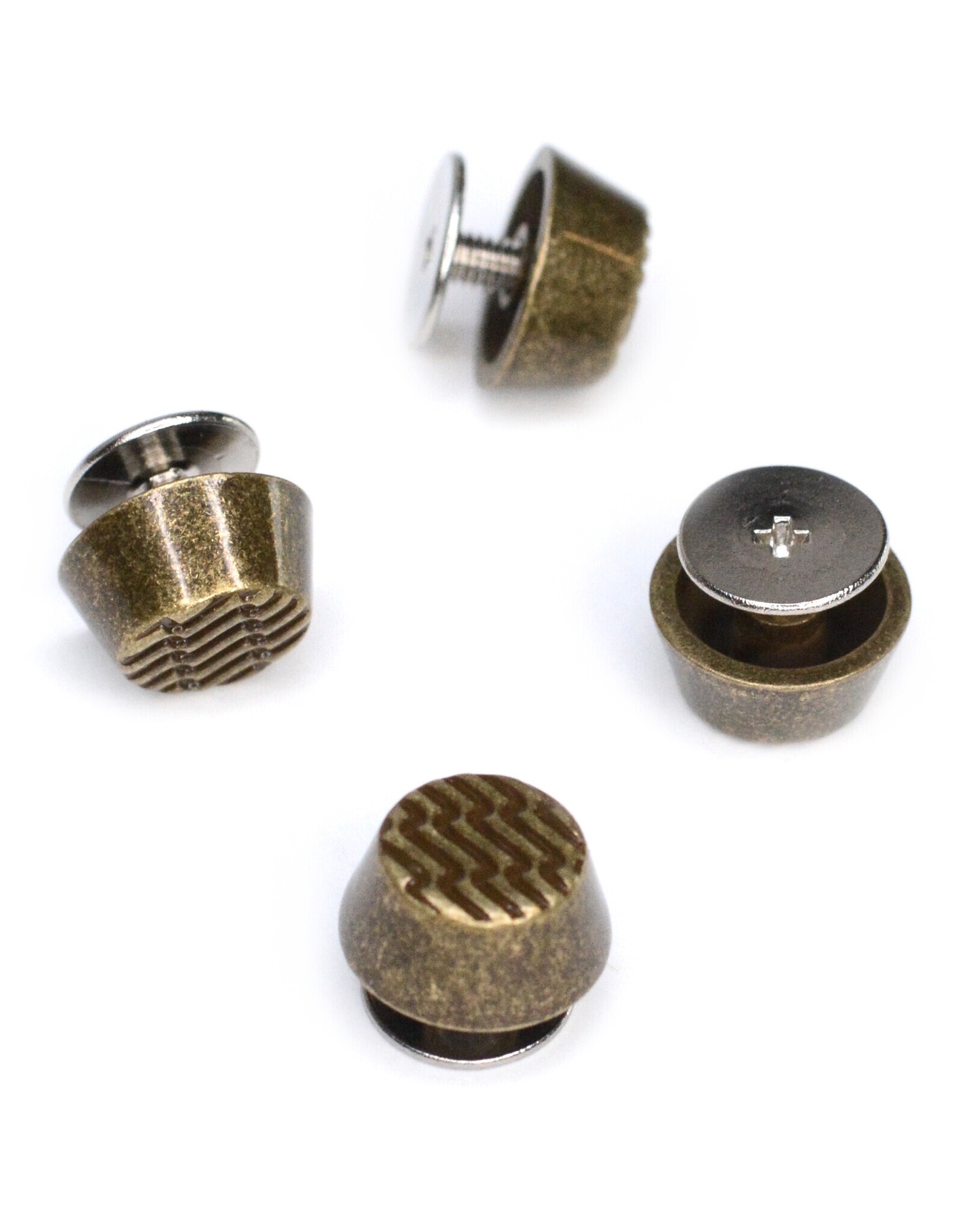 Pootjes met schroef antiek goud - set van 4 stuks