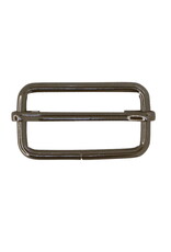 Schuifgesp 38mm gun metaal - set van 2 stuks