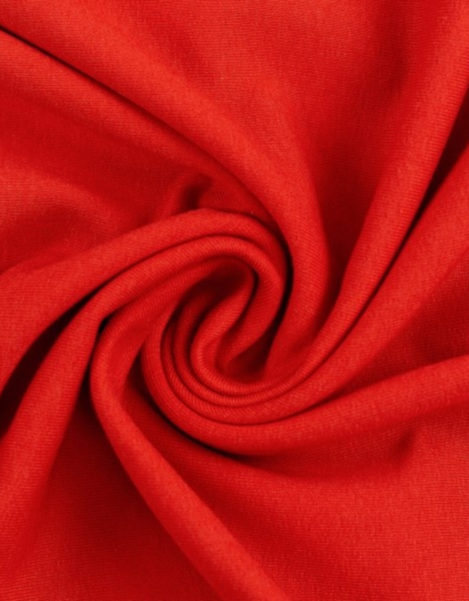 Jersey katoen  uni rood