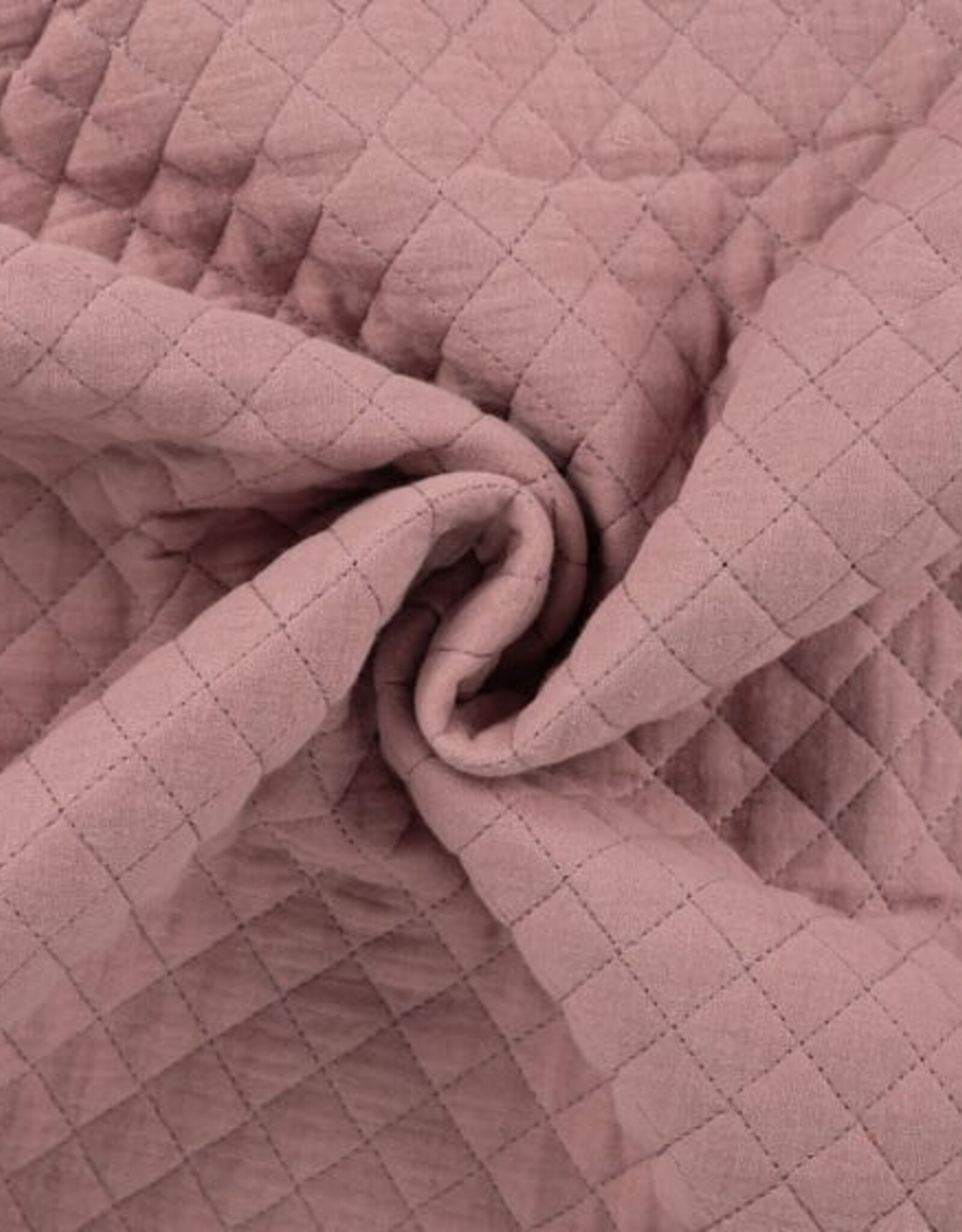 Quilt gestept ruitjes doucle face poederrose
