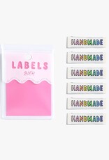 HANDMADE RAINBOW  labels - 6 stuks innaailabels HANDMADE RAINBOW  labels - 6 stuks innaailabels