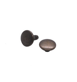 Holnieten met dubbele kop 9mm antiek goud - set van 24 stuks