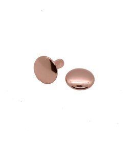 Holnieten met dubbele kop 9mm rose goud - set van 24 stuks