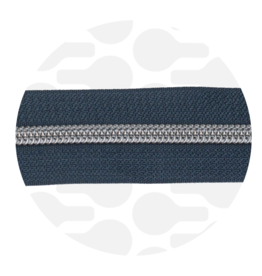 Zipperzoo Rits metallic pakket 1m zipper nylon night blue - nikkel tandjes