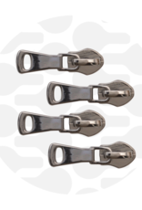 Schuiver spiraalrits #5 allround gun metaal - set van 4 stuks