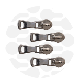 Schuiver spiraalrits #5 allround gun metaal - set van 4 stuks