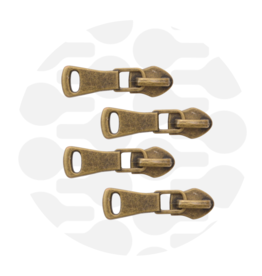 Schuiver spiraalrits #5 allround antiek goud - set van 4 stuks