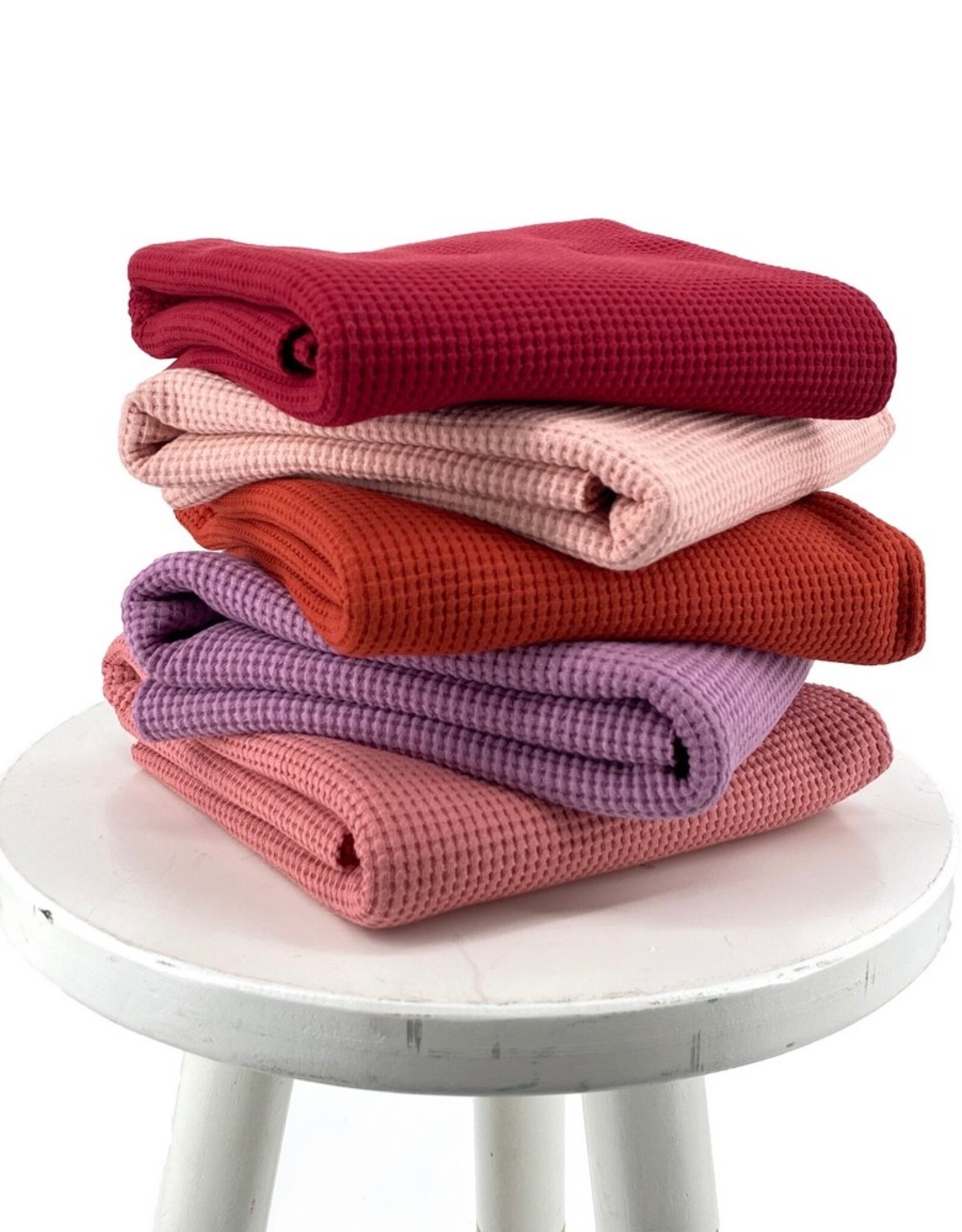 Gebreide wafelkatoen mauve