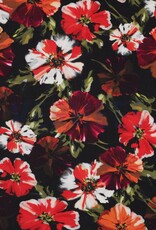 Rosella stretch grote bloem zwart Rosella stretch grote bloem zwart