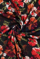 Rosella stretch grote bloem zwart Rosella stretch grote bloem zwart