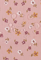 Coated katoen bloementjes op oud roze Coated katoen bloementjes op oud roze