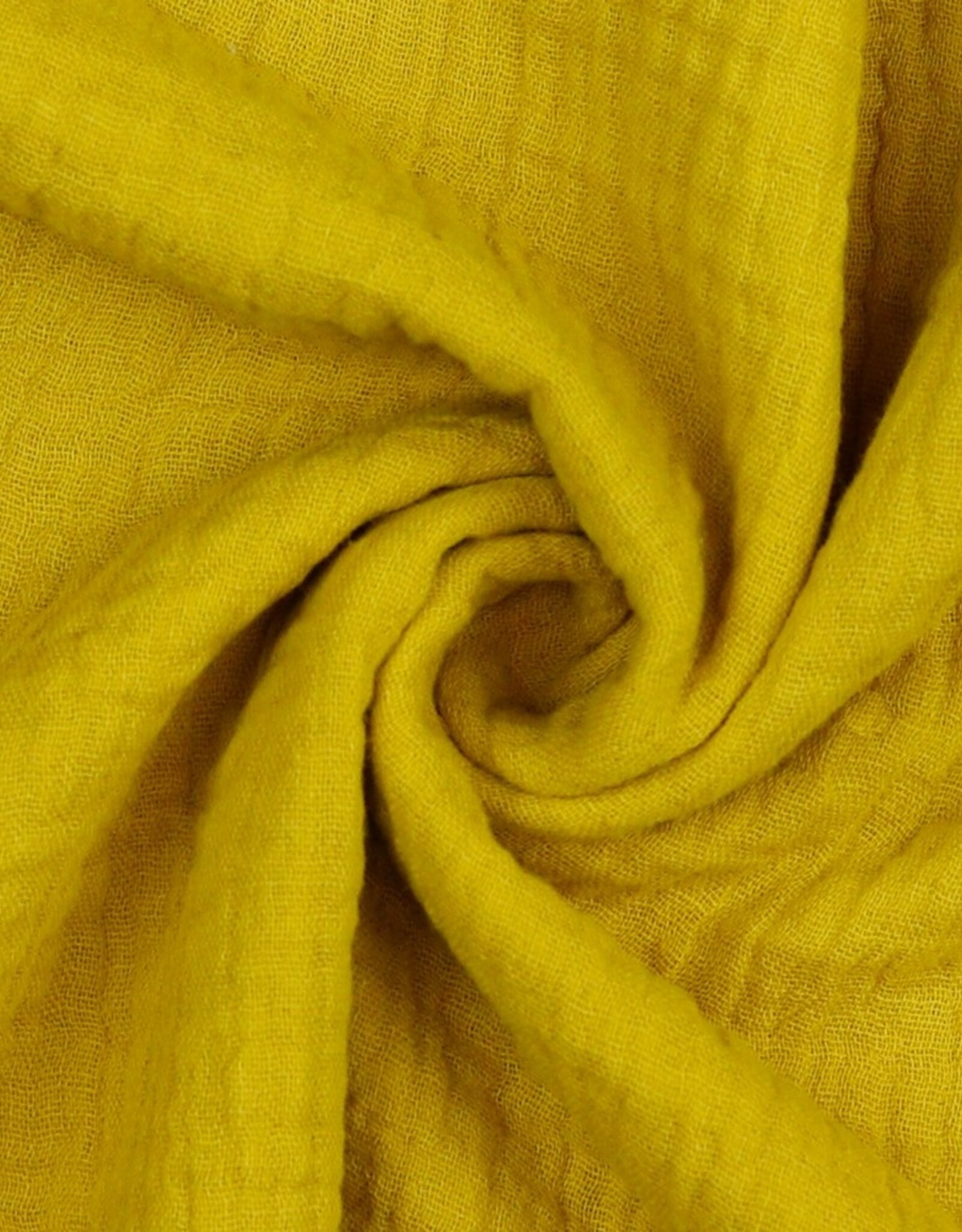Poppy Double Gauze Uni donker geel