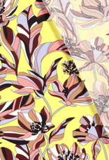 Viscose Poplin bedrukt Bloemen Geel Viscose Poplin bedrukt Bloemen Geel